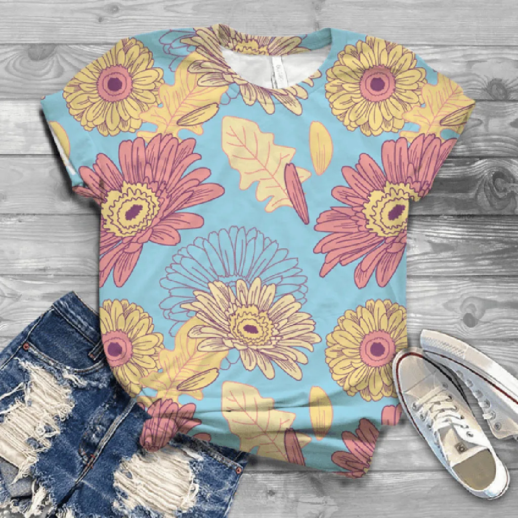 Plus Size T-Shirt Top Women Short Sleeve 3D Animal Printed O-Neck Tops Tee Blusas футболка женская | Женская одежда