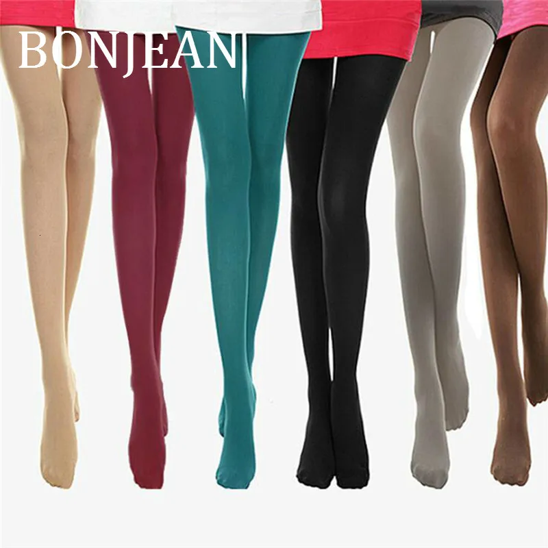 BONJEAN Warm Elastic Anti-hook Pantyhose 120D Women 2019 Autumn Velvet Tights For Female Skinny Stockings BJ1865 | Женская одежда