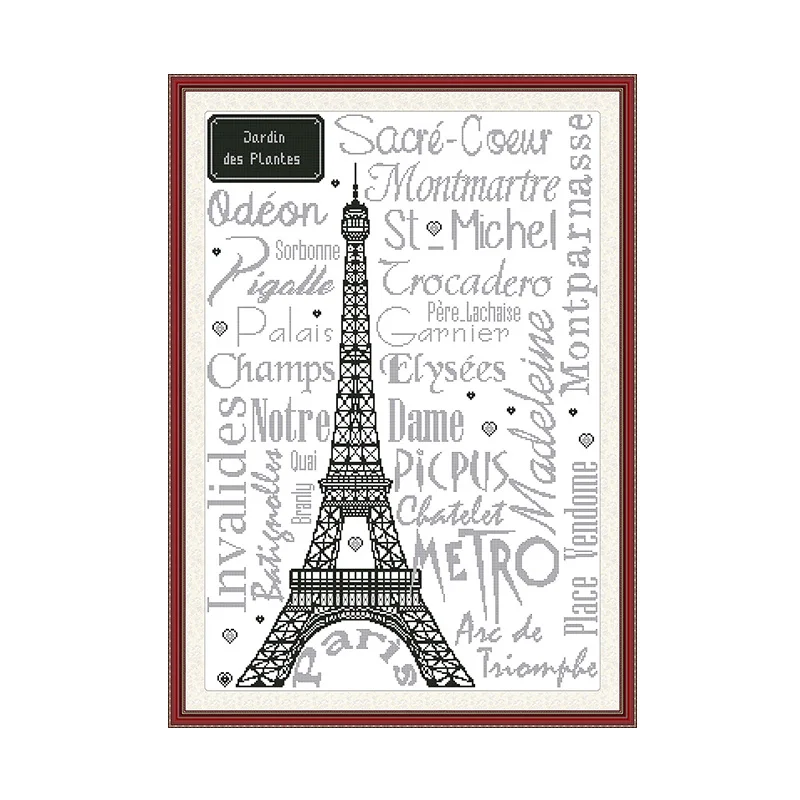 Joy Sunday схема вышивки крестом Печатная картина Эйфелевой башни набор для шитья подарок домашний ручной работы декорация.