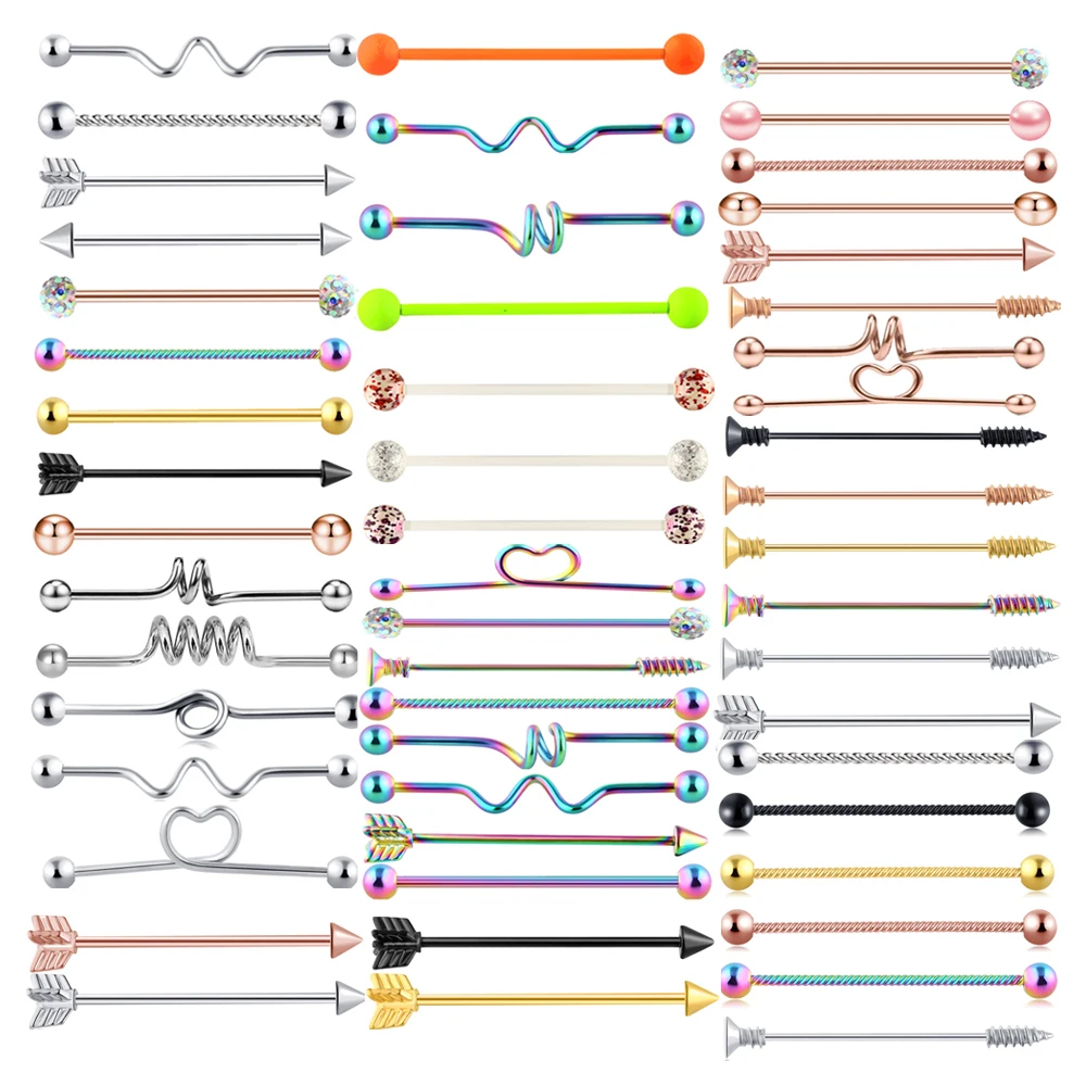Пирсинг штанги в форме сердца из нержавеющей стали 14 г хрящевой пирсинг для уха