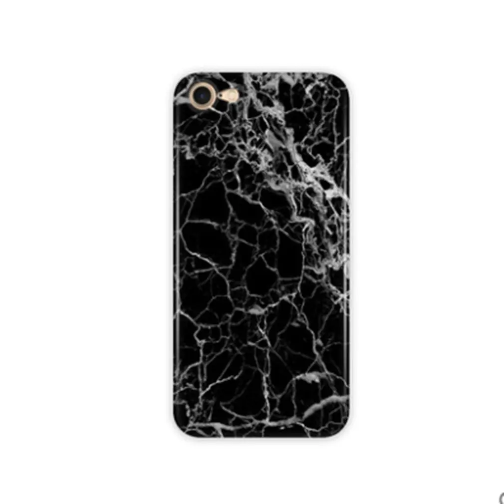 Мраморный мягкий чехол все включено защитный для мобильного телефона черный iphone