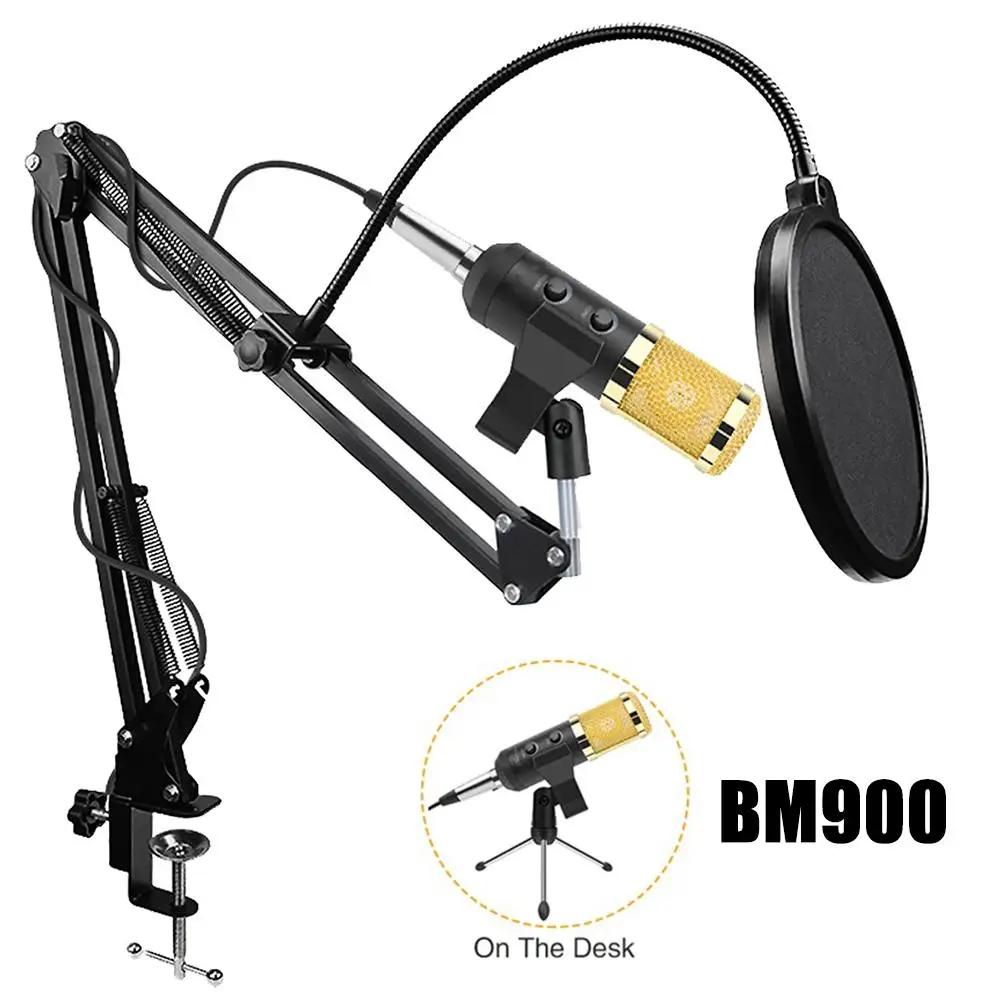 BM900 USB Capacitive Microphone Vocal Recording Wired Mic Kits for PC Computer | Электроника