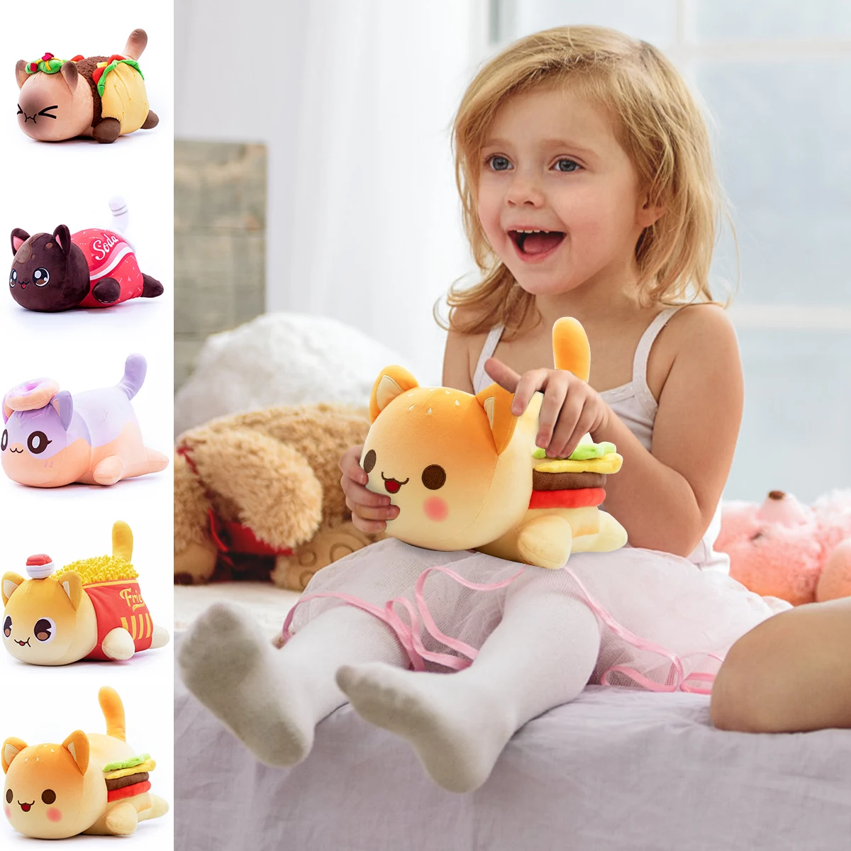 Милый мультяшный Кот плюшевые игрушки мягкие удобные милые котенки