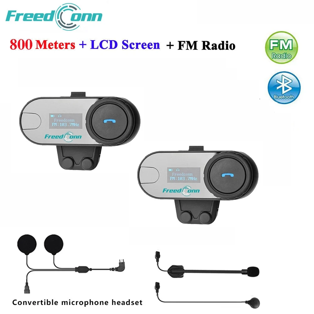 Гарнитура для мотоцикла Freedconn TCOM-SC 800M LCD Bluetooth беспроводная гарнитура шлема