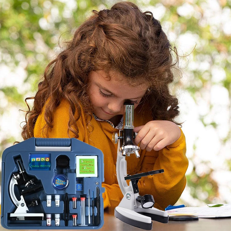 Биологический микроскоп с высоким разрешением 1200X 17 аксессуарами монокулярный