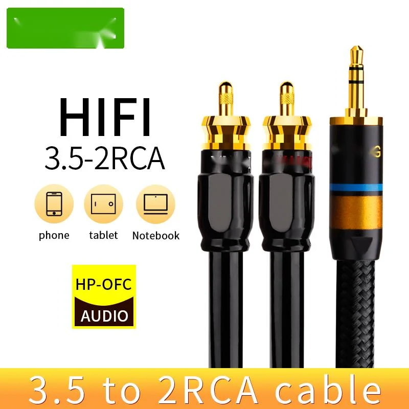 Aaqg RCA hi fi стерео кабель 3 5 мм к 2rca аудио вспомогательный разъем и для домашнего