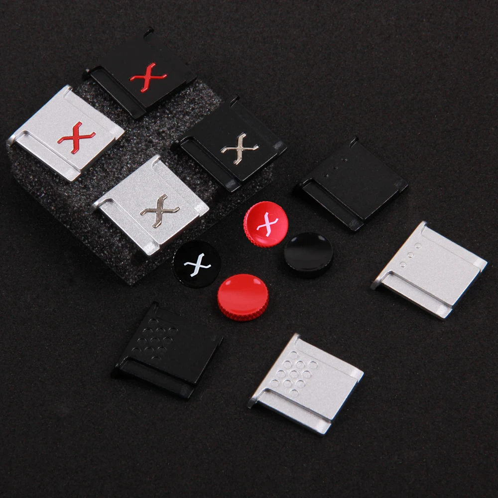 Металлический адаптер горячего башмака + вогнутая кнопка спуска затвора для Fujiflm