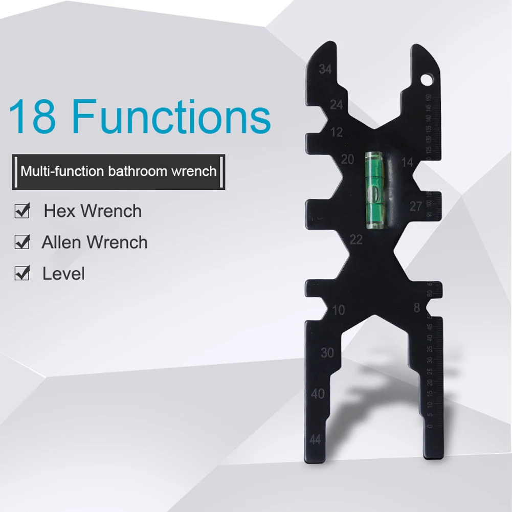 Многофункциональный ключ уровень инструмент кран водопровод черный бытовой