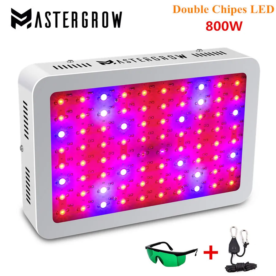 Алмаз II 800W Двойные чипы LED Grow Light Полный спектр Красный/Синий/Белый/УФ/ИК 410-730нм Для Внутренних Растений и Цветов Фраза включена.