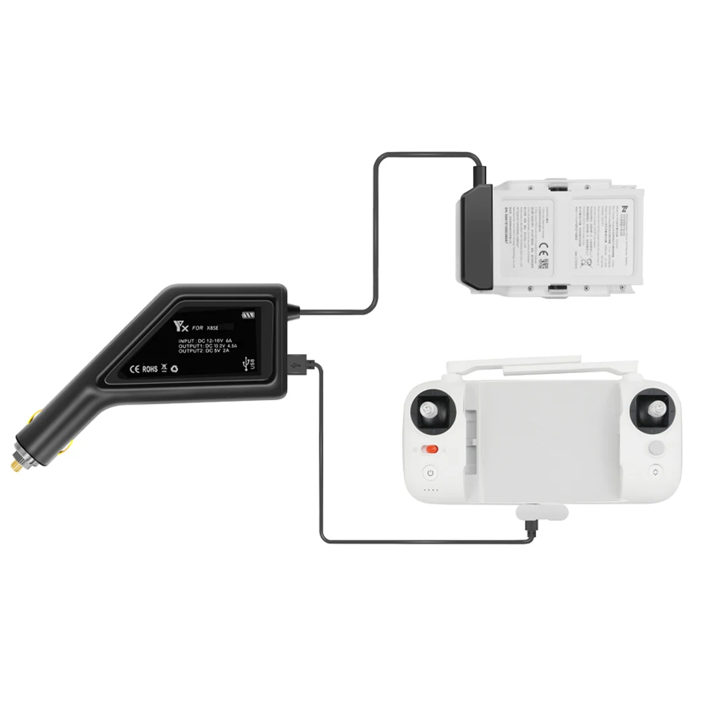Интеллектуальное автомобильное зарядное устройство адаптер для FIMI X8 SE 2020 дроны