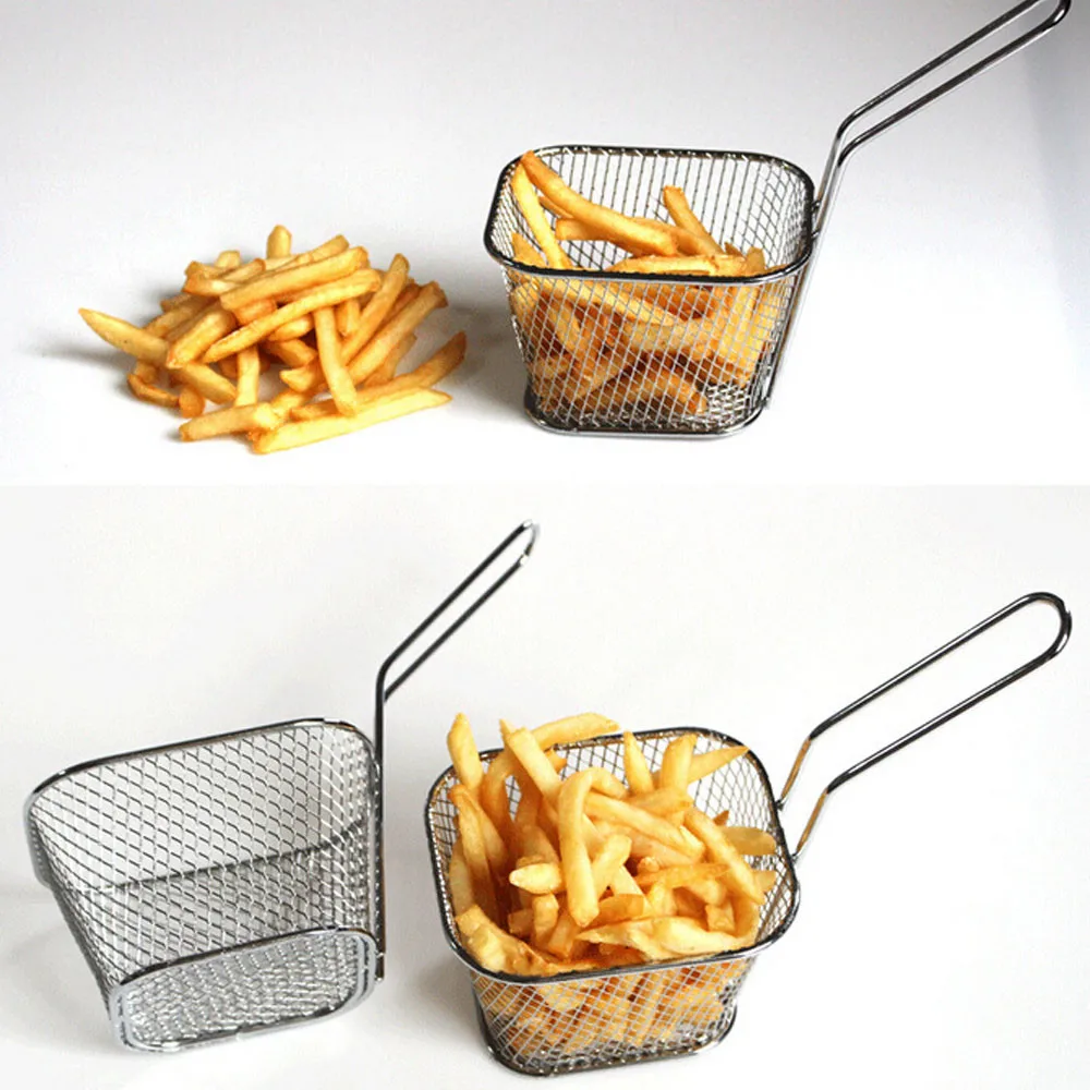 1PC Stainless Steel Metal Basket Food Presentation Cooking Tools French Fries Mini Fry Storage Kitchen Housewares CD | Дом и сад