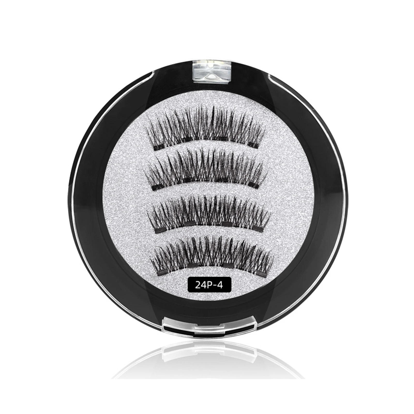 Черный инструмент Накладные ресницы с 4 магнита модные натуральный клей