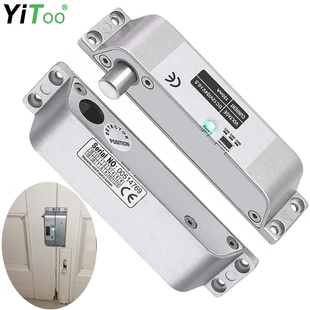 YiToo DC12V Electric Drop Bolt Lock Electronic Mortise Locks with Adjustable Time Delay Fail Safe Mode for Access Control | Безопасность