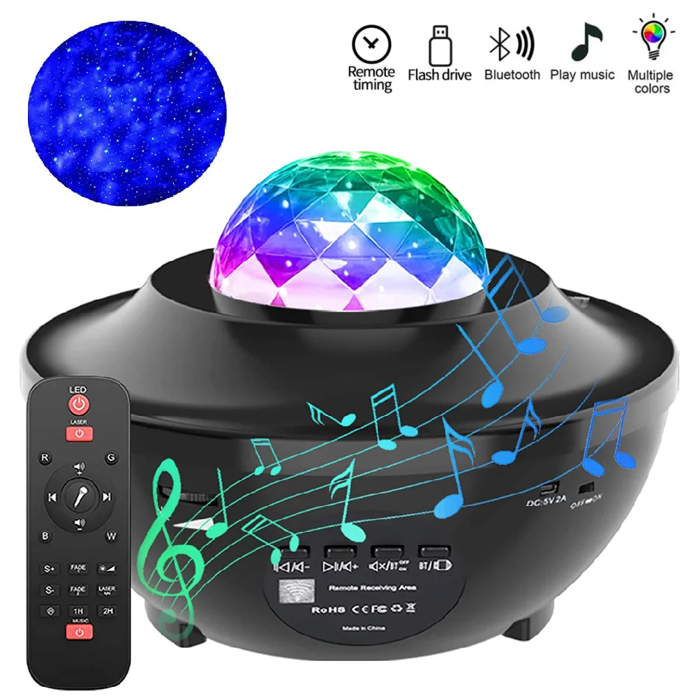 Светодиодный Галактический проектор ночник с Bluetooth голосовым управлением