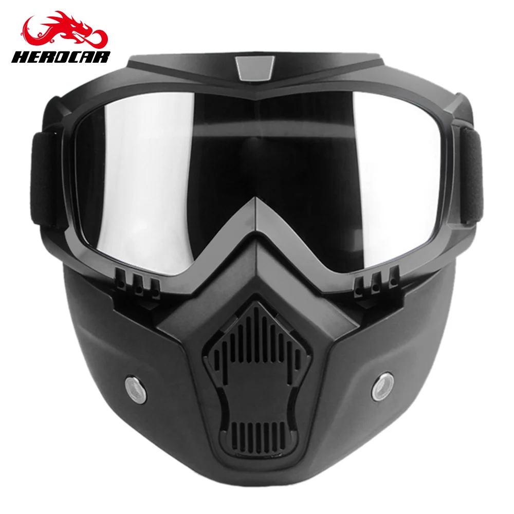 Очки мотоциклетные модульные съемные с фильтром для лица 3/4|Мотоциклетные очки| |