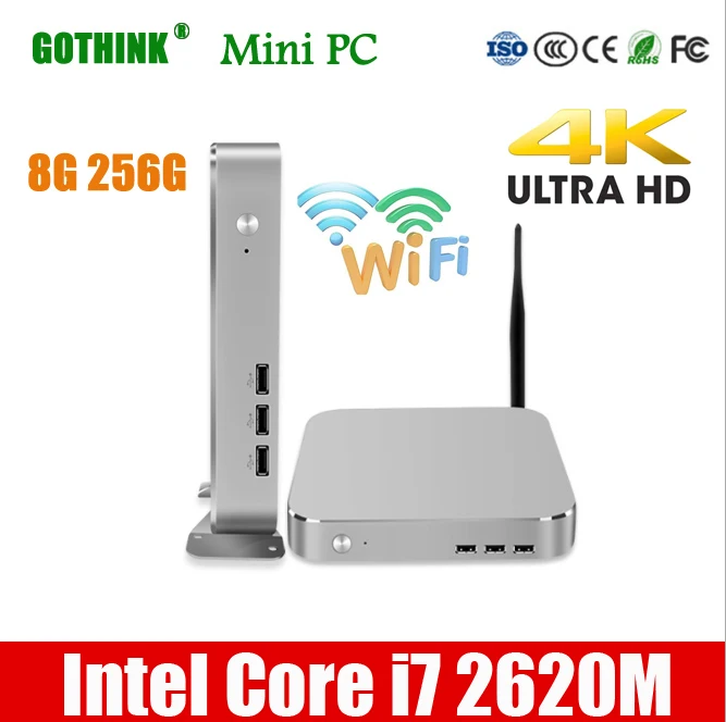 Мини-ПК GOTHINK с Wi-Fi Intel Core i7 2620M 8G 512G двухъядерный четырехпоточный 2 7 ГГц Win XP 7/ 8/10 LINUX