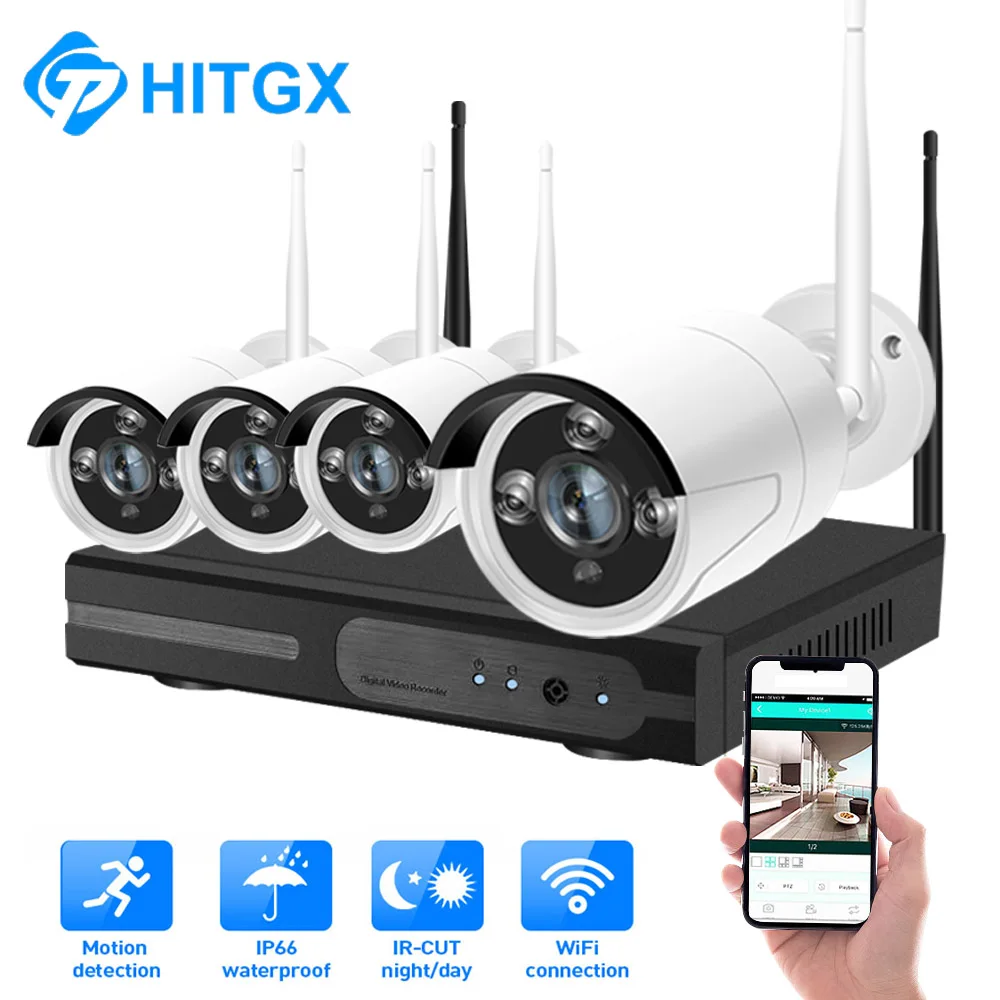 Wifi IP камера система NVR CCTV комплект 1080P беспроводной ip H.265 наружная безопасности