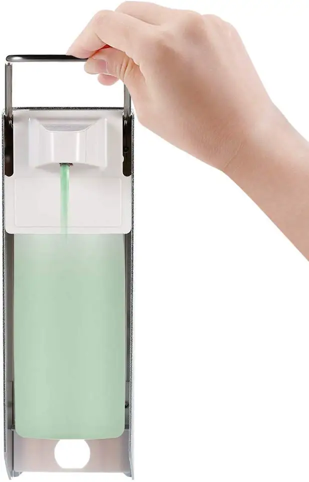 Ручной диспенсер для мыла с кнопкой для дезинфицирующего спирта, бутылка для санитайзера, госпиталь, школа 500 мл, нажим на локоть руки.