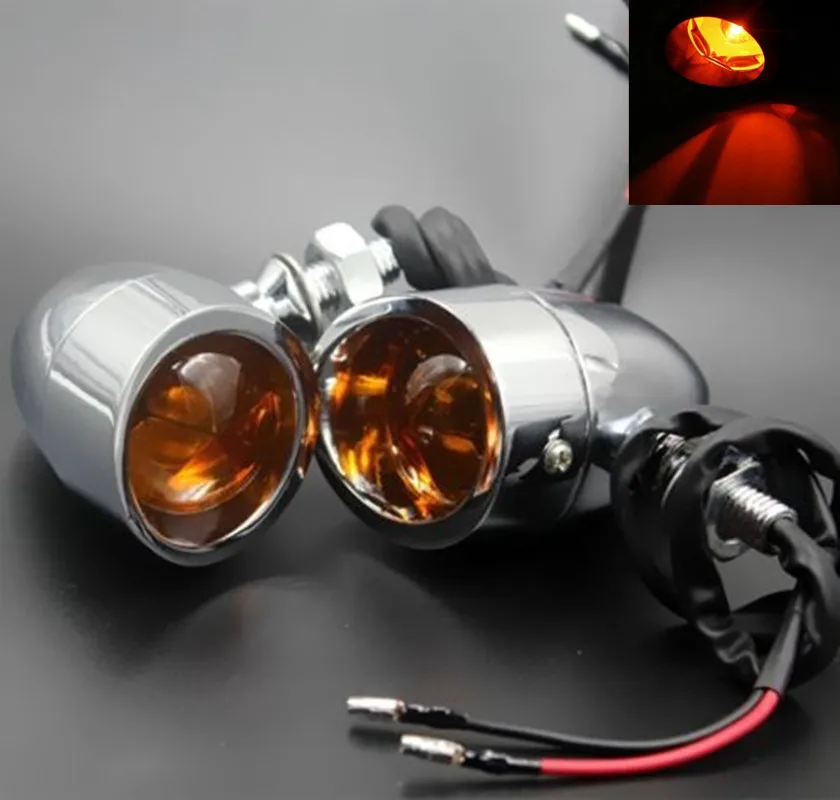 12 В Янтарный указатель поворота Пуля для мотоцикла Harley Honda Yamaha Kawasaki Vulcan Interstate