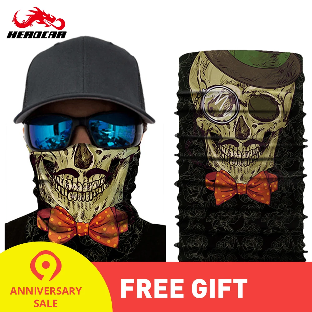 HEROBIKER Балаклава мотоциклетная маска байкер для лица череп Маскарад мото шарф