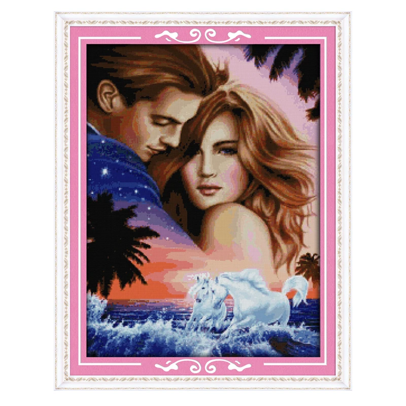 Полотенце для влюбленных Набор вышивания крестиком перекрестная строчка узор