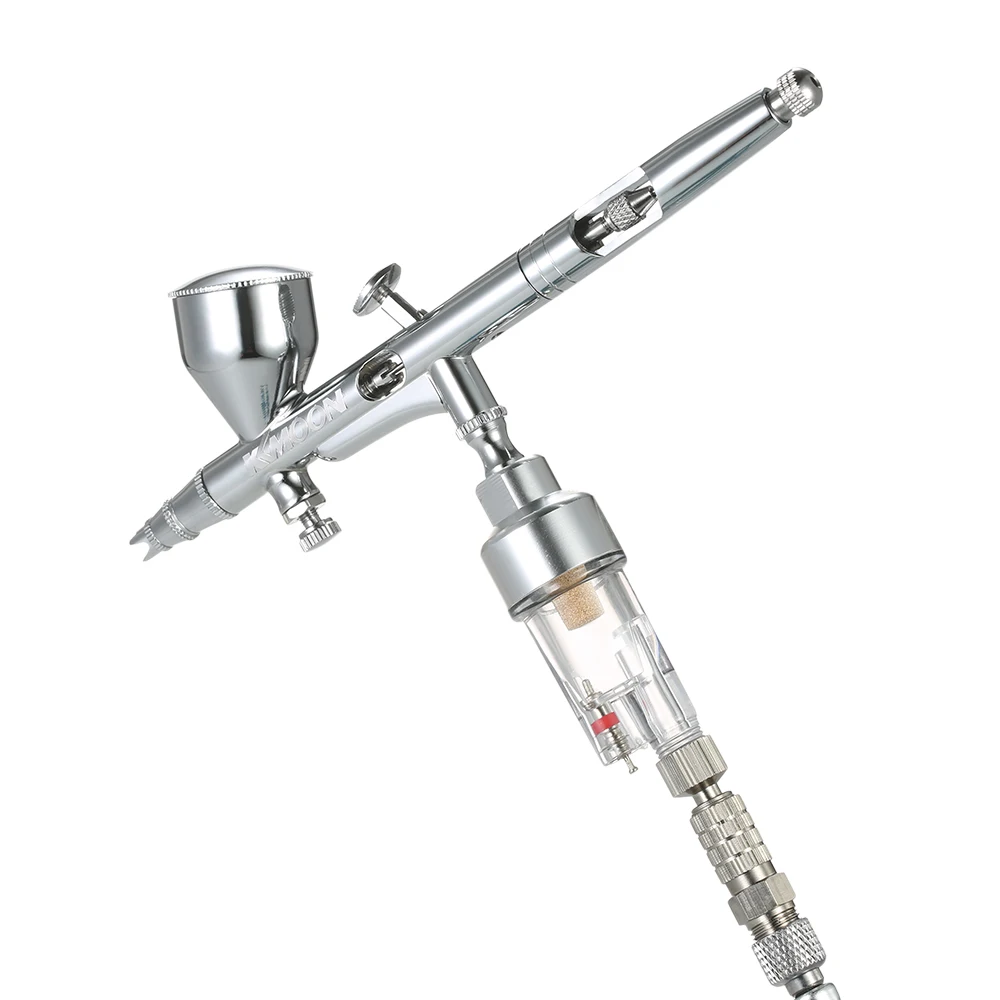 KKmoon T-180K краскопульт гравитационный подающий Аэрограф набор с шлангом 1 8 м 0 2 мм/0 3