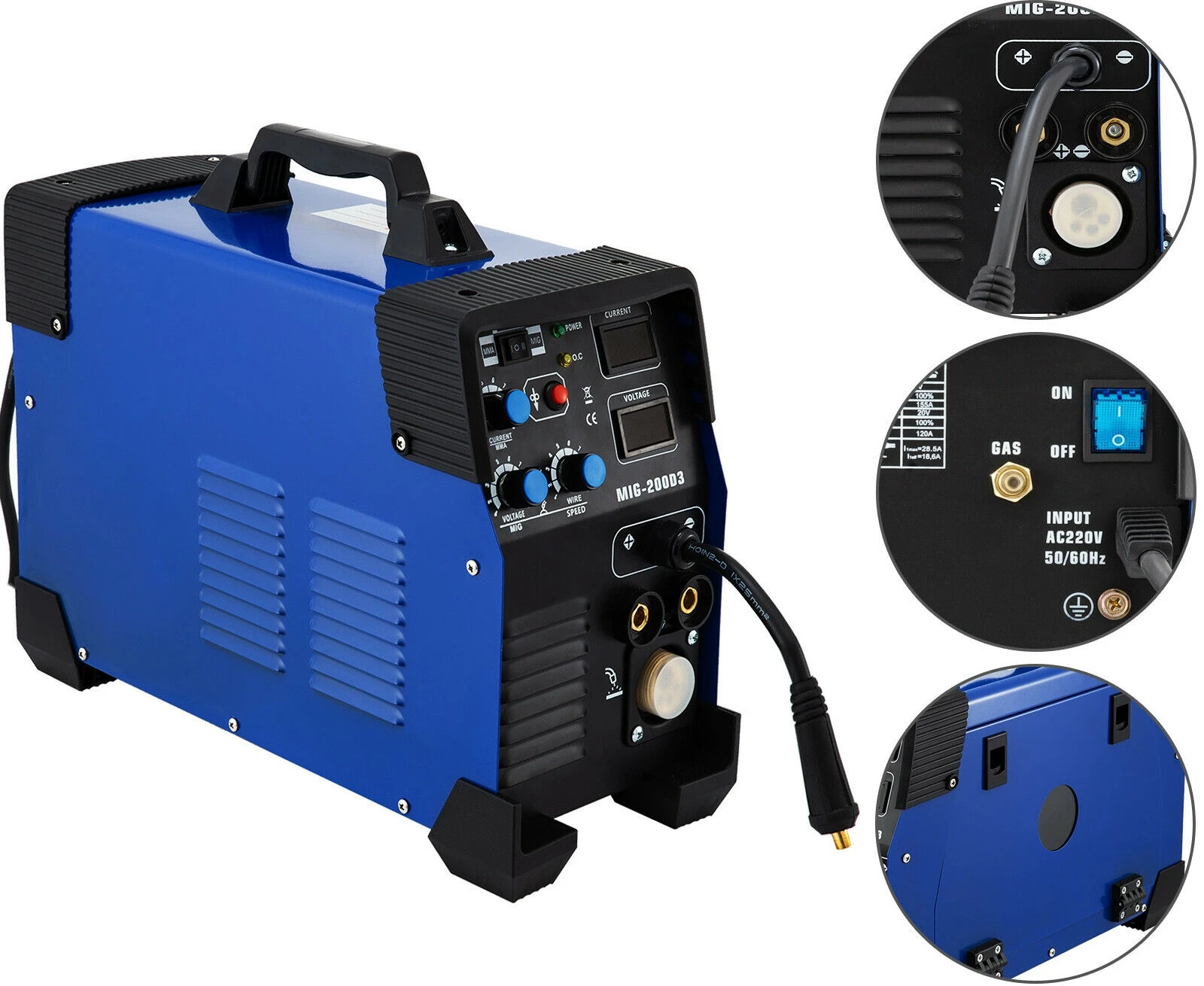 Инверторный Сварочный аппарат 3 в 1 MIG 200 20 A автоматическая подача А