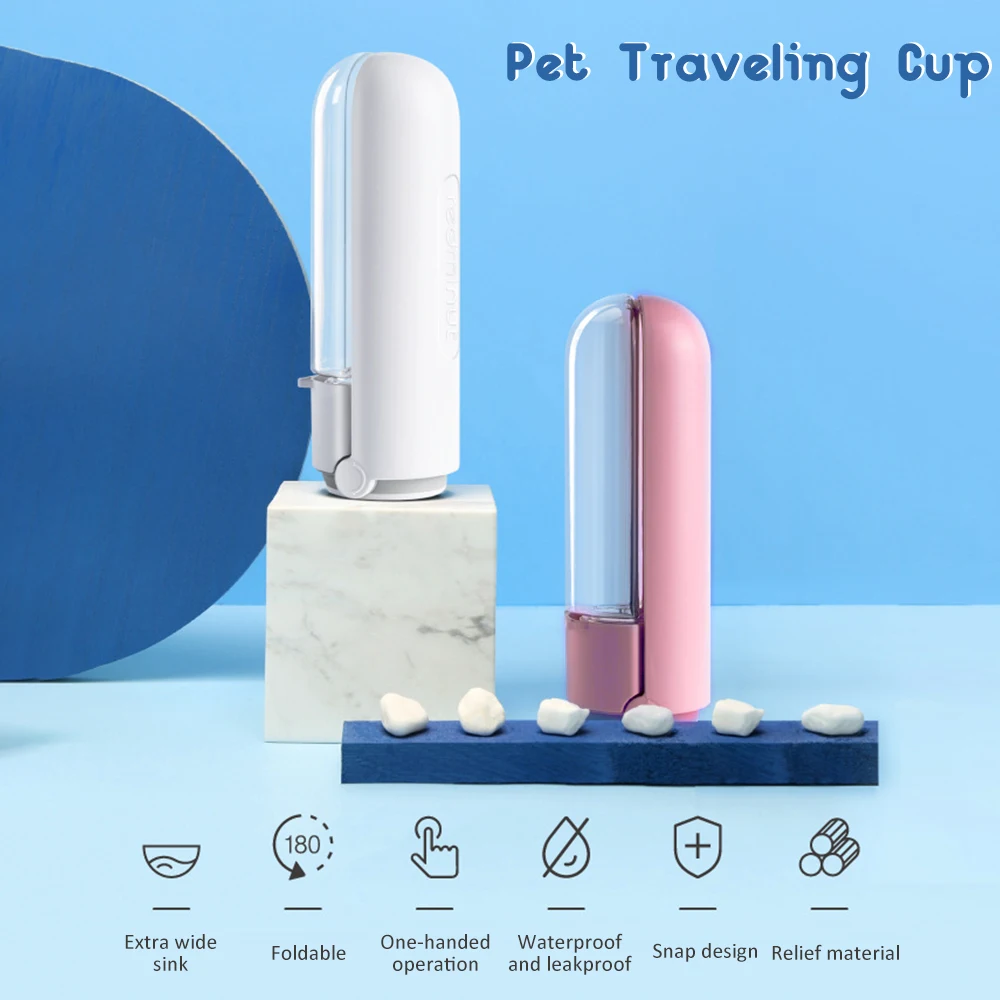 Dog Water Bottle For Outdoor Walking Portable Dispenser Pet Travel Drinking Cup With Rotatable Clamshell Sink | Дом и сад