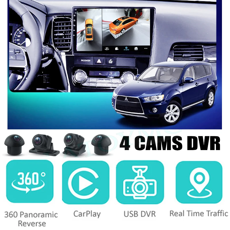 Для Mitsubishi Outlander 3 GF GG ZJ ZK ZL автомобильная аудио-навигация стерео Carplay DVR 360 Birdview