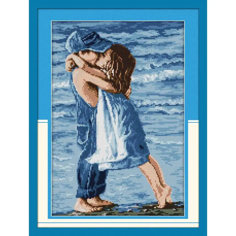 Joy Sunday Lovers On Seaside набор крестиков DMC Печать на холсте 14CT Счетный китайский домашний