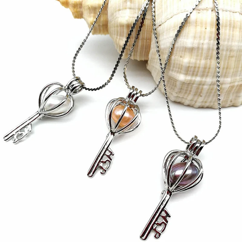 Желаю с жемчужным кулоном и ожерелий DIY иных клетка держатель ювелирных