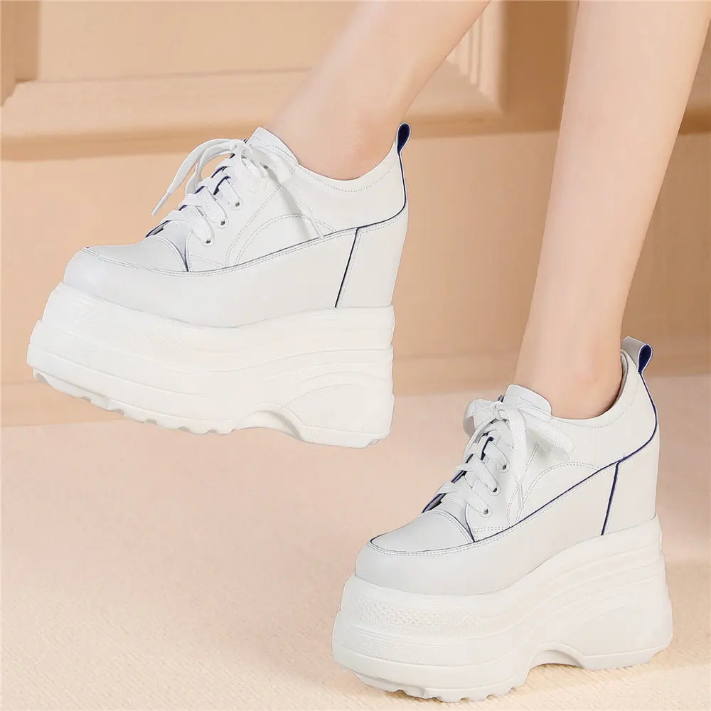 Туфли-лодочки женские на массивной платформе натуральная кожа шнуровке