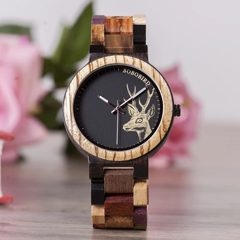 Деревянные часы BOBO BIRD для мужчин и пар мужские наручные кварцевые с показом даты