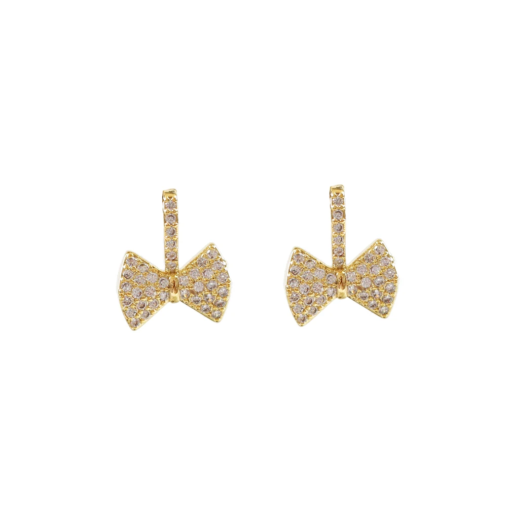 LANFLORA трендовые золото с бантом женские серьги из циркония подарок на день