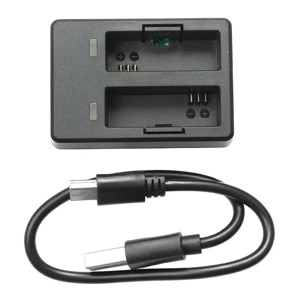 Зарядное устройство с двумя слотами usb-кабелем и светодиодными индикаторами