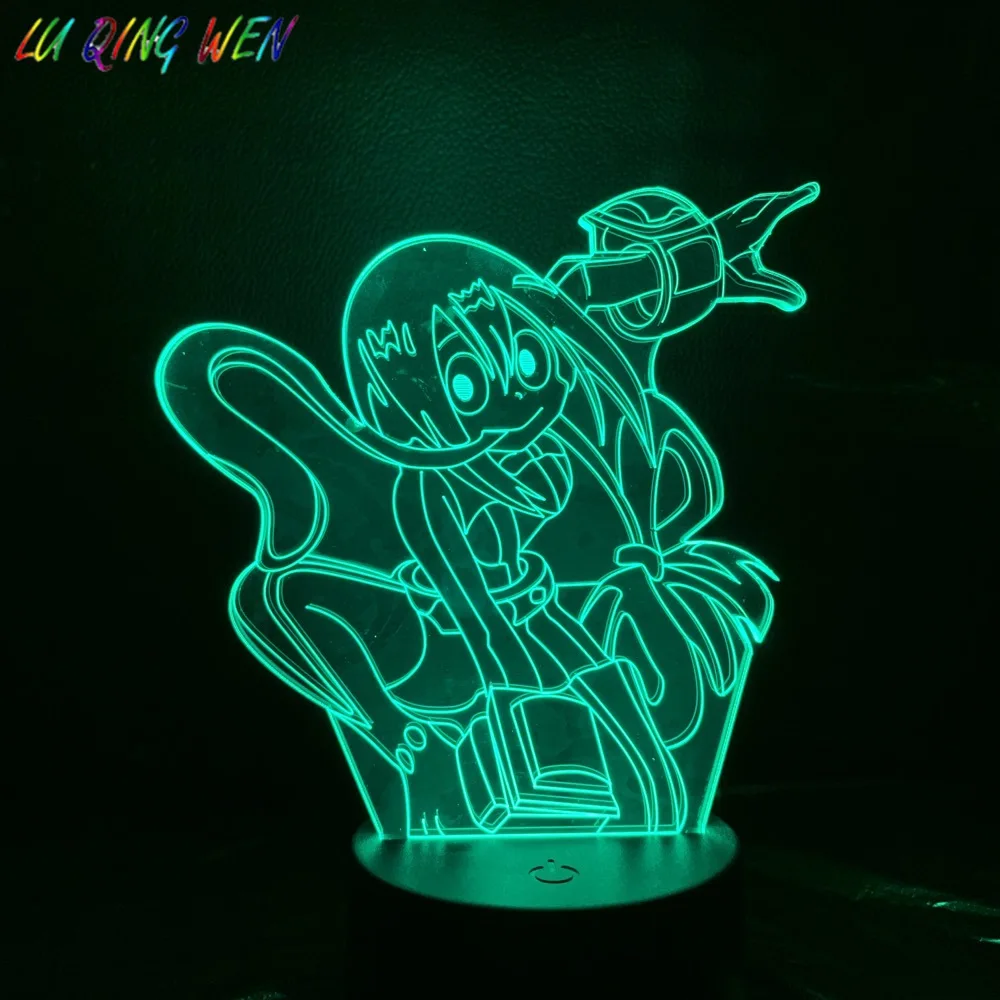 Милый детский светодиодный ночник "Cool Kids Led Night Light Anime My Hero Academia Froppy Nightlight for Child Bedroom luminaria Girl Lamp Frog Manga on"
