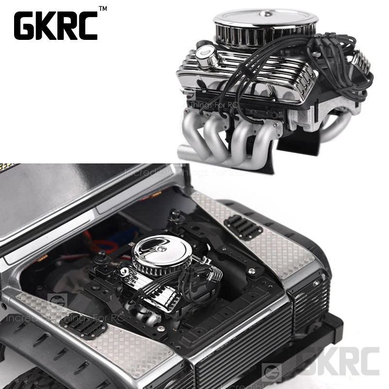 Rc Car F82 V8 Simulate Engine Motor Cooling Fans Radiator For 1/10 Crawler Traxxas Trx4 Axial Scx10 90046 Redcat Gen8 | Игрушки и хобби