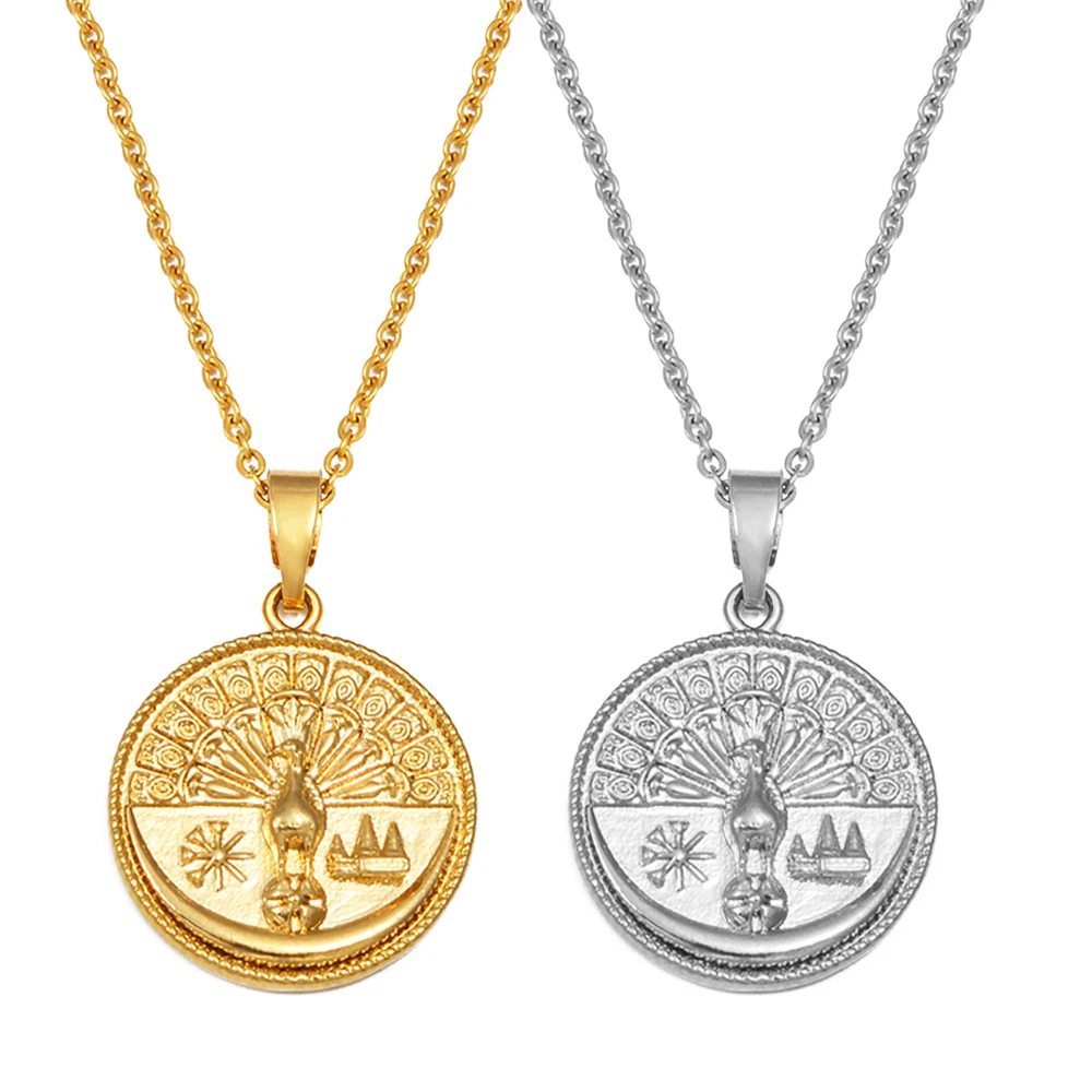 Ожерелье с подвеской в виде павлина Anniyo Yezidi Lalish из нержавеющей стали