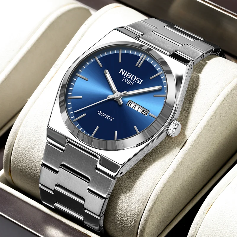 Часы наручные NIBOSI Мужские кварцевые роскошные спортивные водонепроницаемые