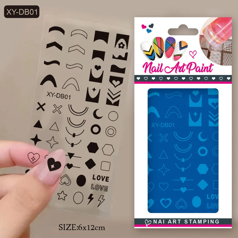 Трафареты для дизайна ногтей Любовь Сердце цветок штамповочные пластины рисунок