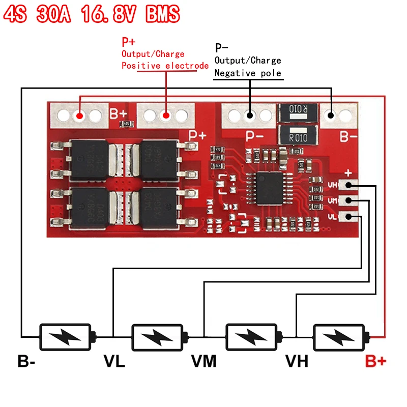Умная электроника 4S 30A высокоточная литий-ионная литиевая батарея 18650 Защитная