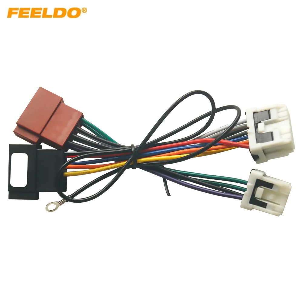 Автомобильный стерео переходник FEELDO проводной адаптер для Nissan Paladin 2 головки ISO