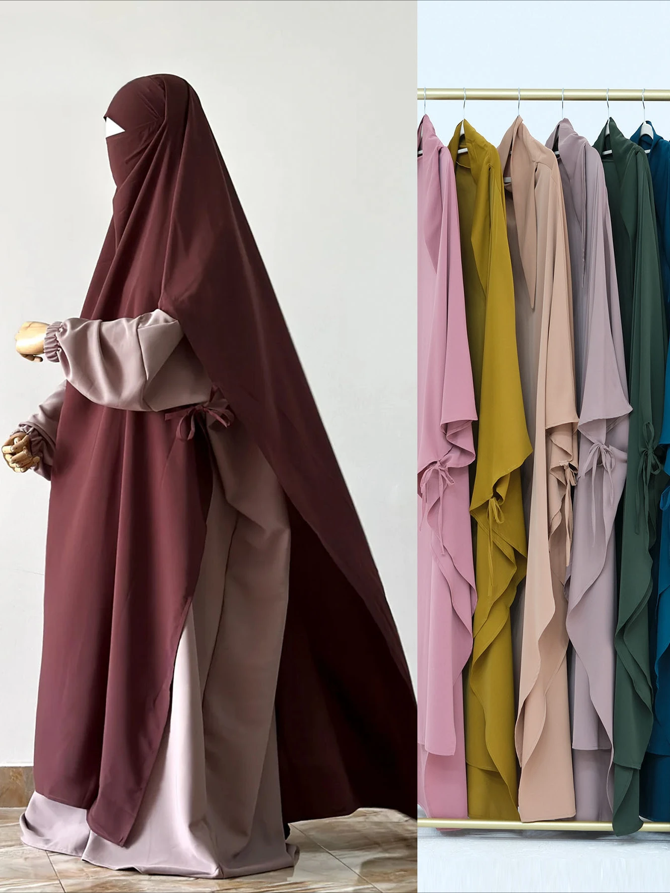 Ид мусульманский женский химар хиджаб исламский Дубай однотонные шарфы тюрбан