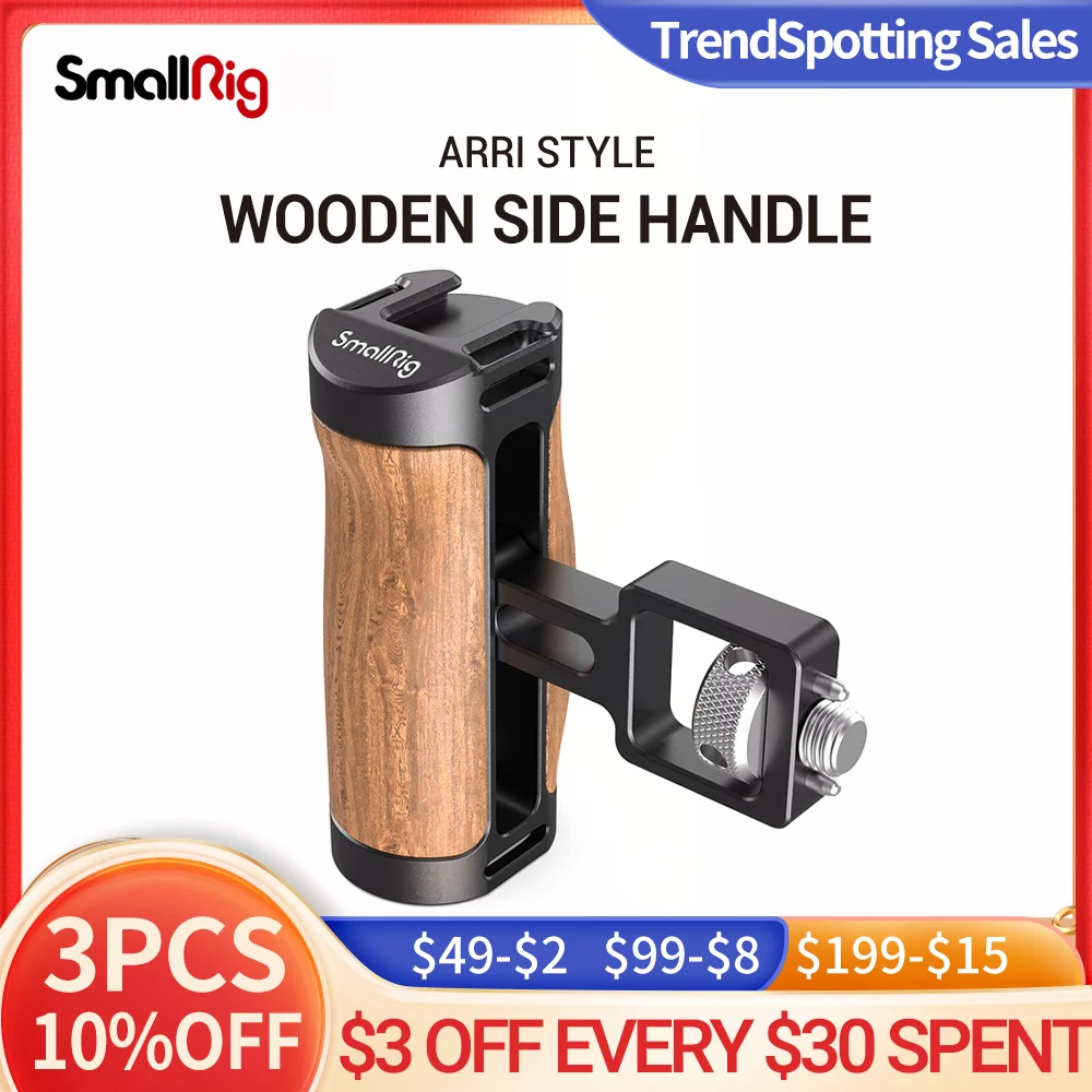 SmallRig vlog Camera Rig универсальный ручной захват DSLR камера деревянная мини-ручка