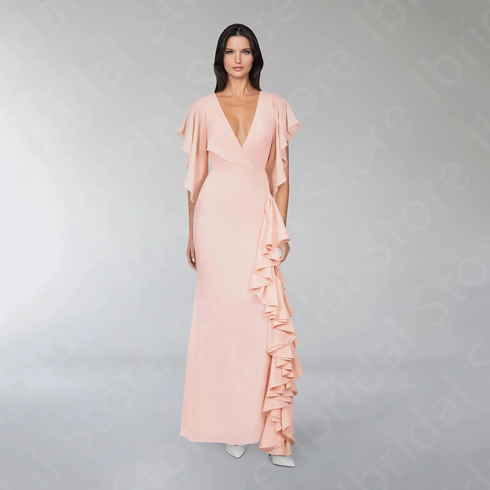 Современное румяно-розовое платье для матери по индивидуальному заказу 2024