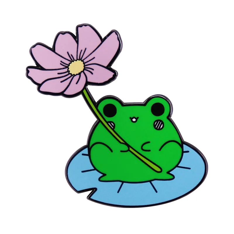 Жесткие металлические броши-значки с изображением животного из мультфильма пруд