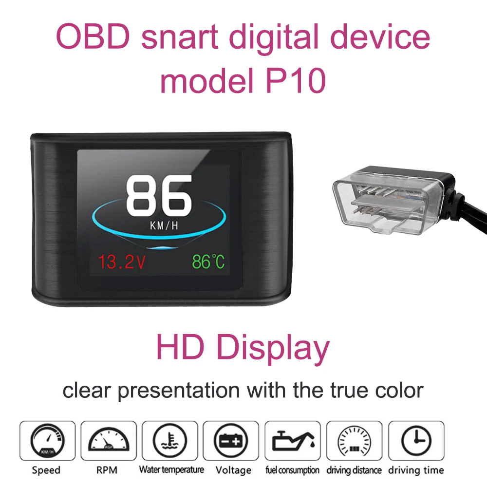 Диагностический прибор OBD Smart цифровой измеритель HUD P10 для автомобильного