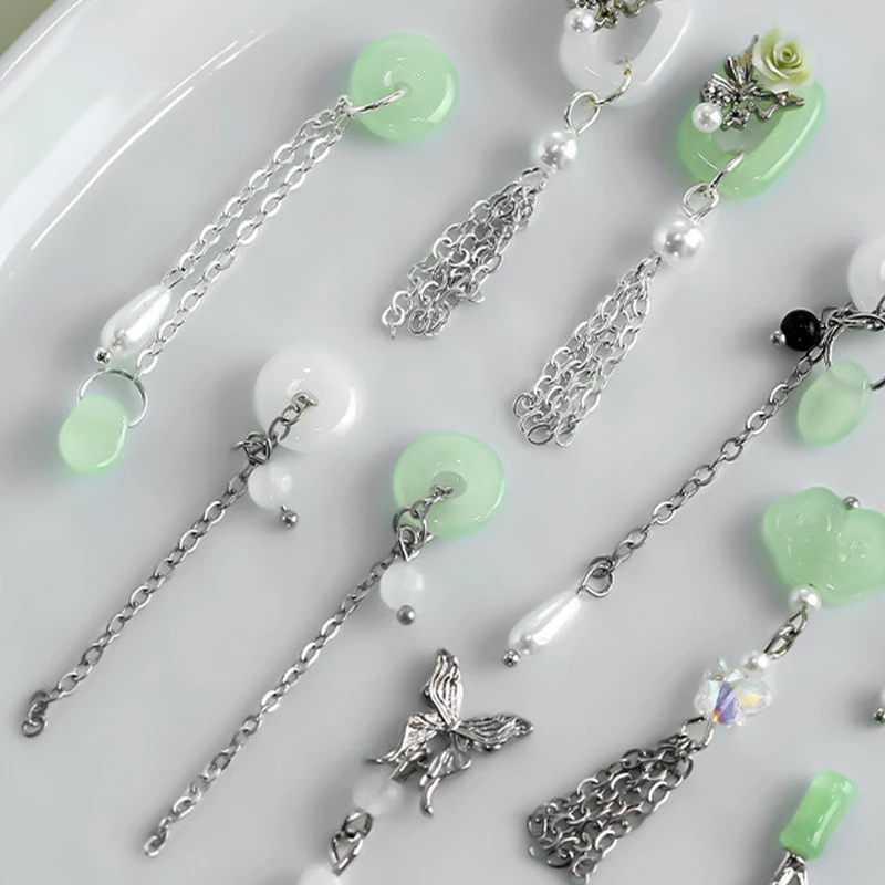 2 шт. стеклянные украшения для ногтей в китайском стиле