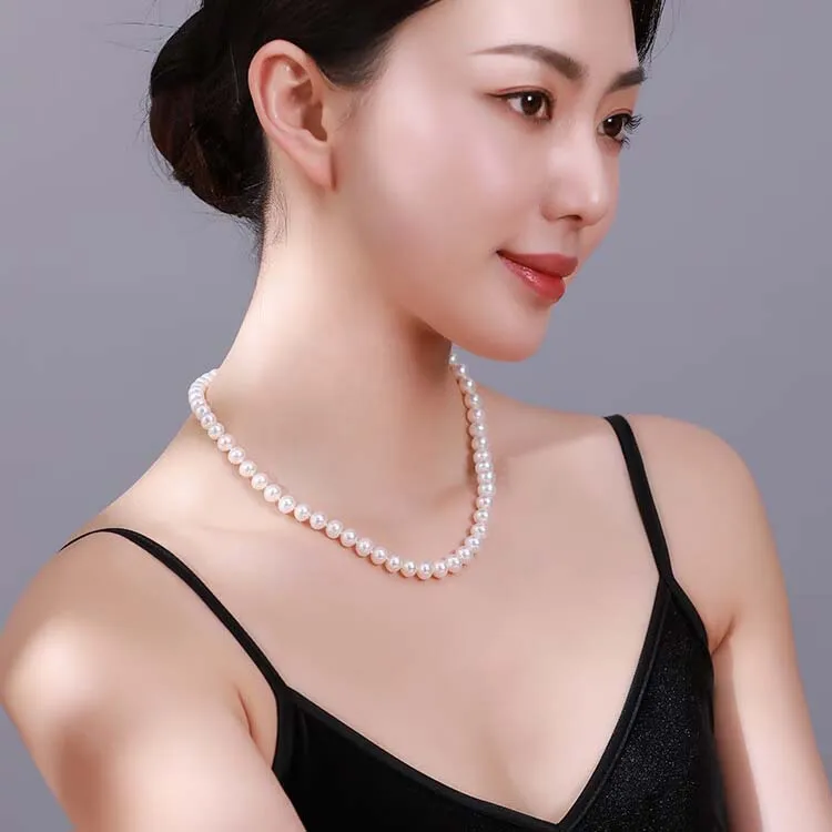 Ожерелье из чистого натурального жемчуга женское колье сильное легкое ожерелье
