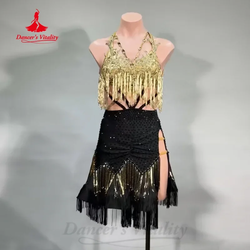 Женское платье с бахромой для латиноамериканских танцев эксклюзивная юбка